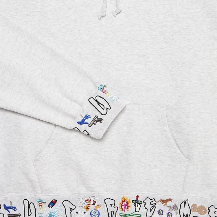 Толстовка Supreme AOI Icons Hooded Sweatshirt 'Ash Grey', серый — фото 4