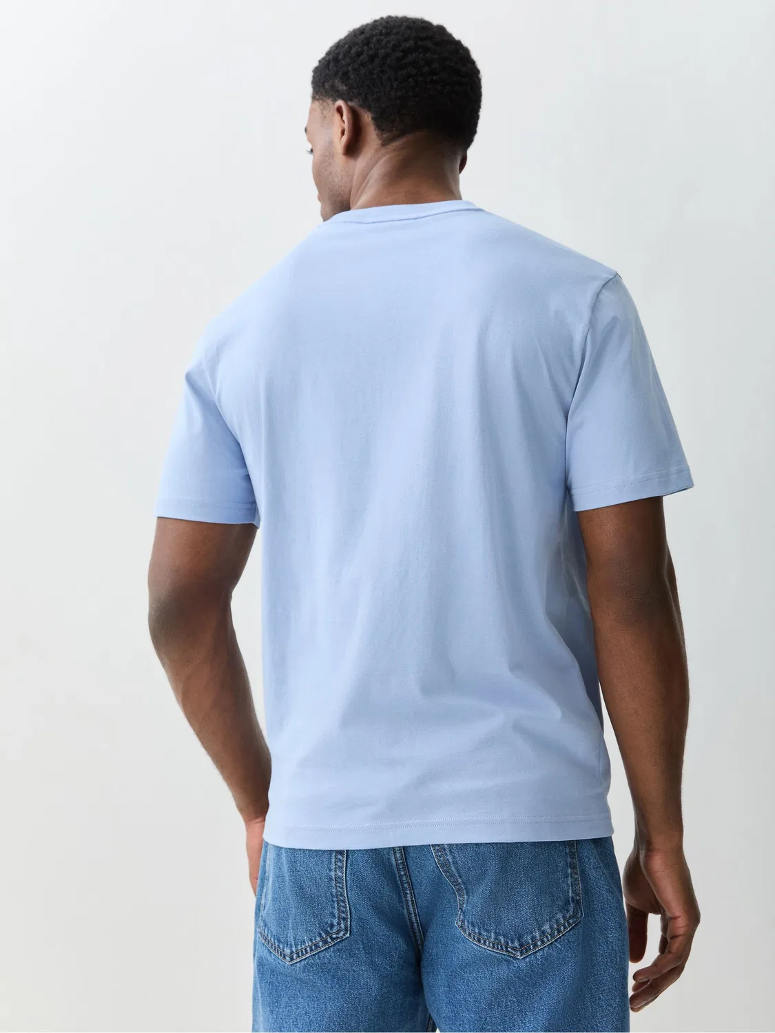 Lacoste Синяя трикотажная хлопковая футболка свободного кроя средней плотности — фото 3