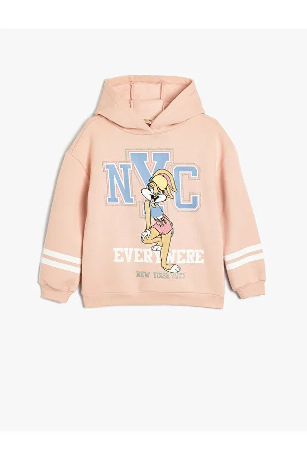 Детское худи для девочек с длинным рукавом Lola Bunny Licensed Koton, Rose