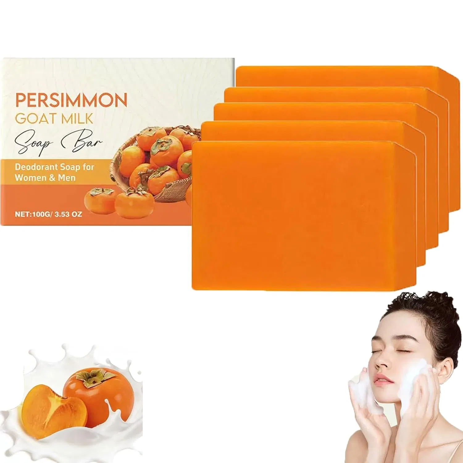 Мыло твердое для контроля запаха, Sgjwyc, набор 5 шт., 100г, 5pcs