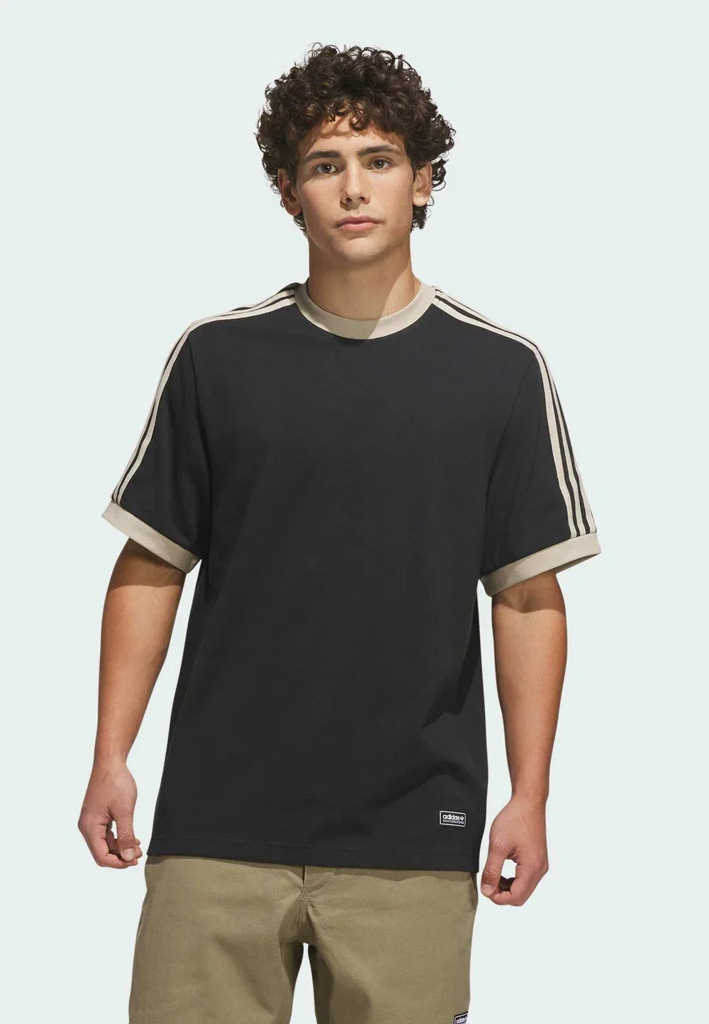Футболка-Поло с принтом для скейтбординга Adidas Originals, Black Khaki Three