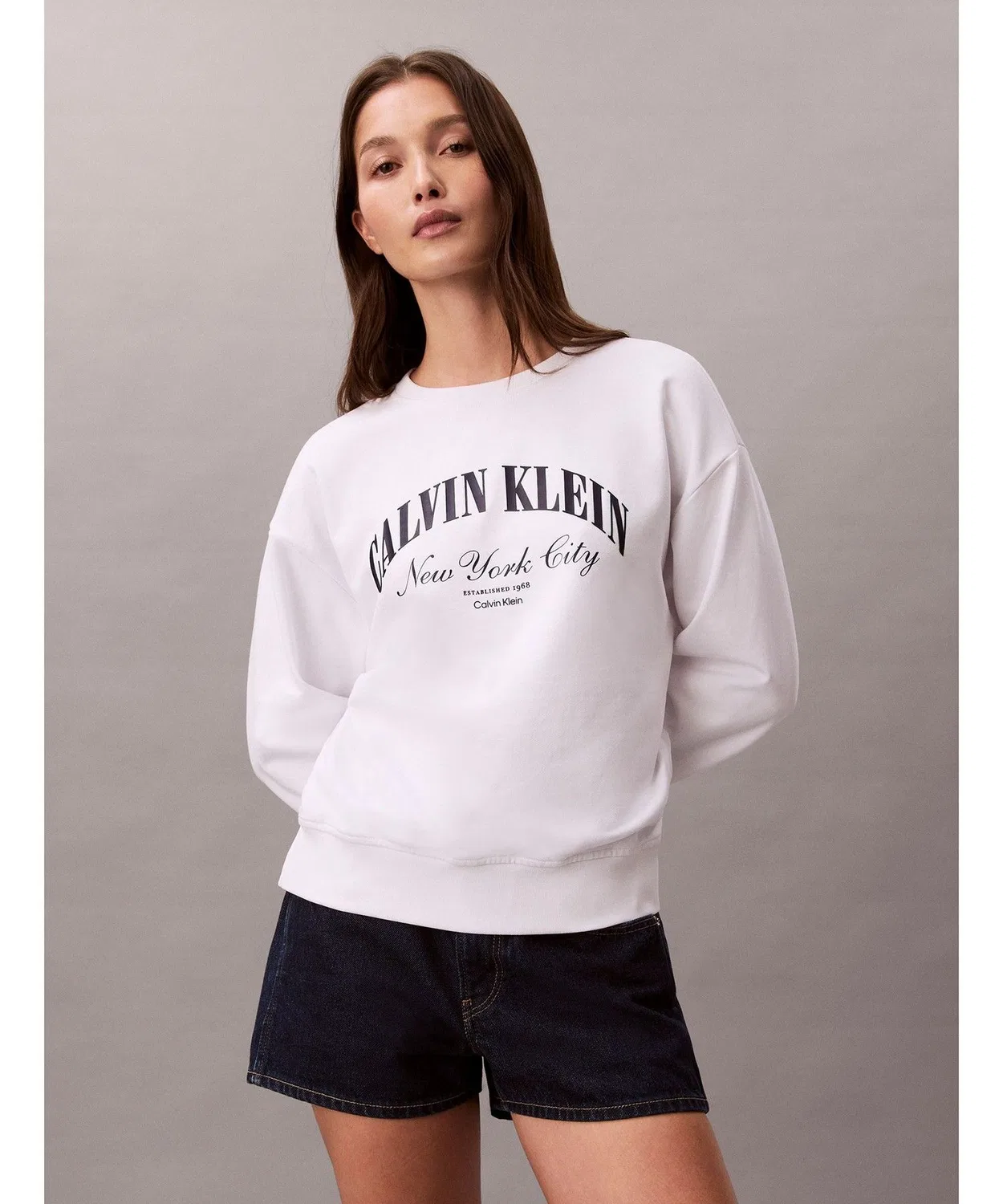 Женский свитшот с длинным рукавоми принтом Heritage Classic Regular Graphic Calvin Klein, Белый