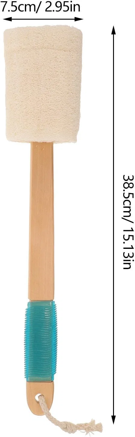 Боди-браш с люфой и длинной ручкой, HOOWIFFY, 38.5x7.5x7 см — фото 2