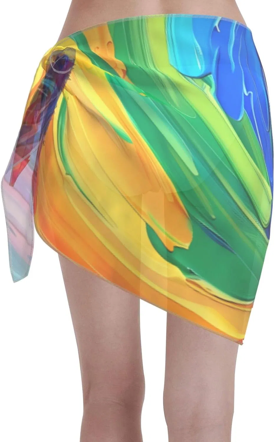 Женская пляжная накидка с принтом Sarong, 3d Swirling — фото 2