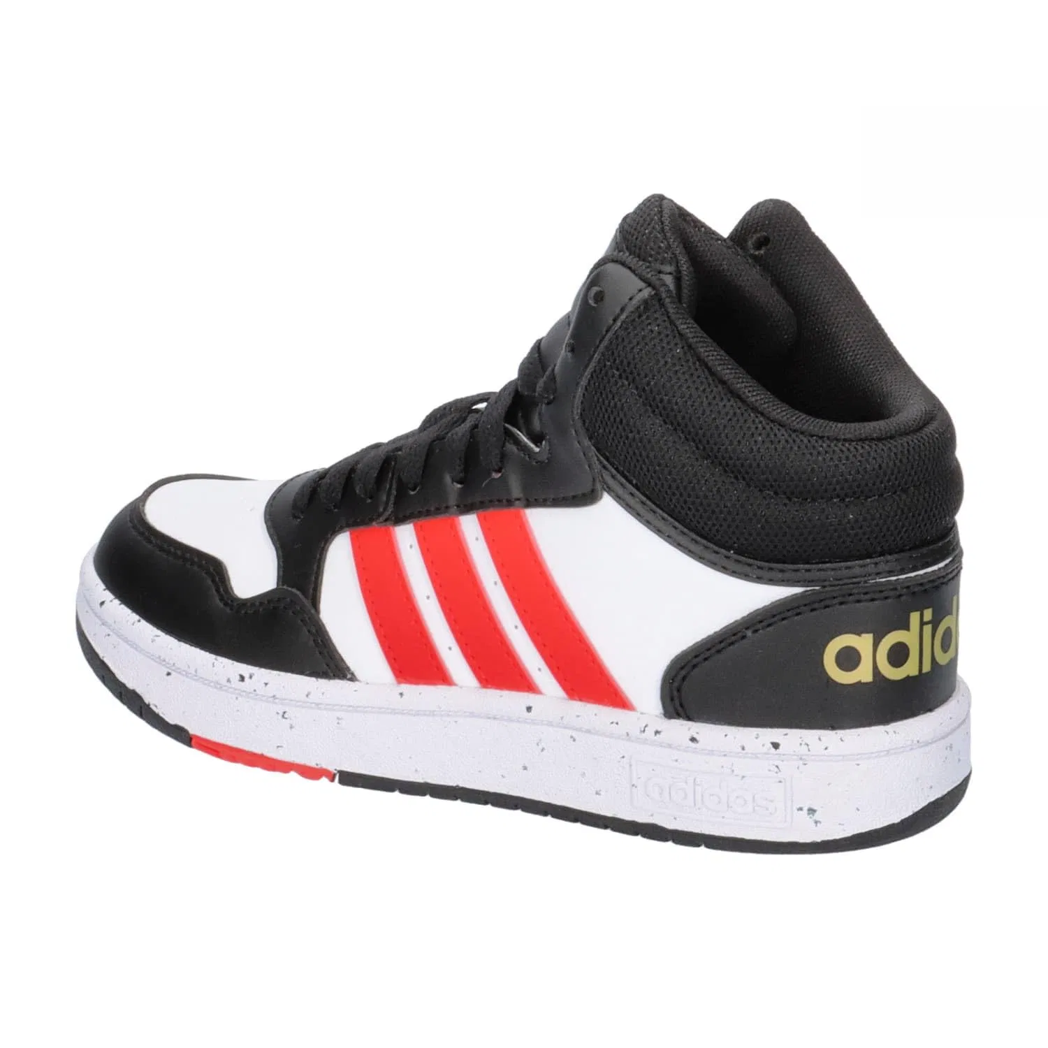 Детские кроссовки для мальчиков и девочек Hoops Mid Adidas, Cloud White Vivid Red Core Black — фото 3