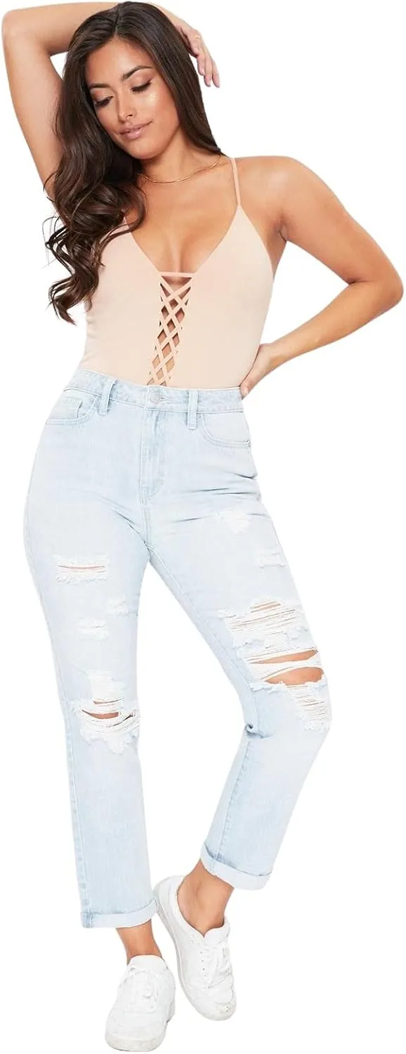 

YMI Women's Junior Hybrid Dream High-Rise Mom Fit Ankle Jean