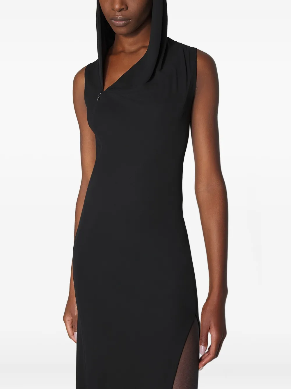 

Платье макси с капюшоном Mugler, черный