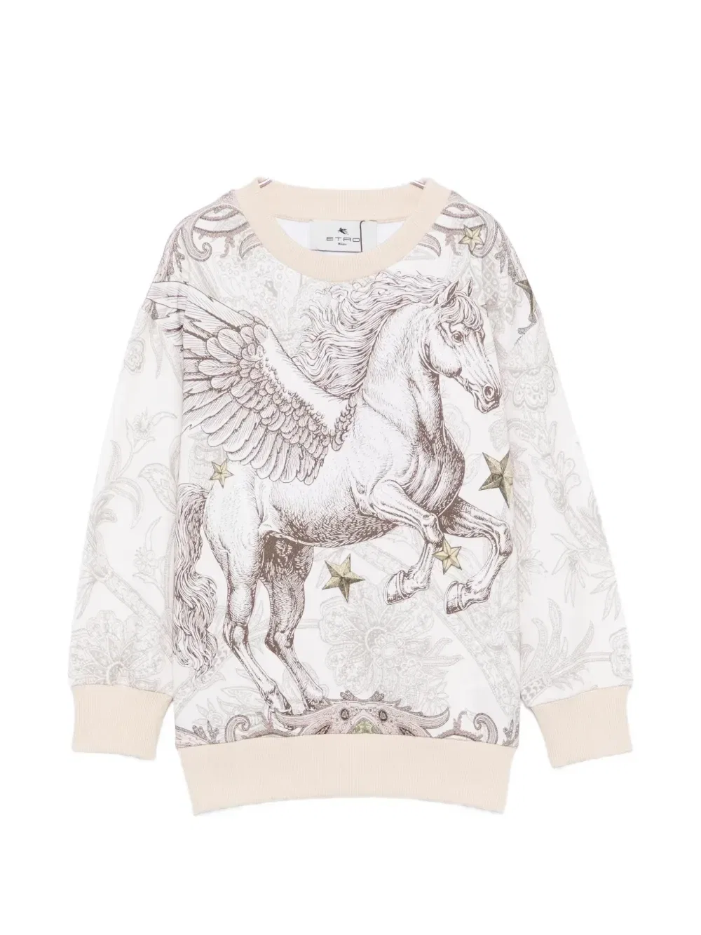 Свитер с принтом пейсли «Пегас» Etro Kids, белый