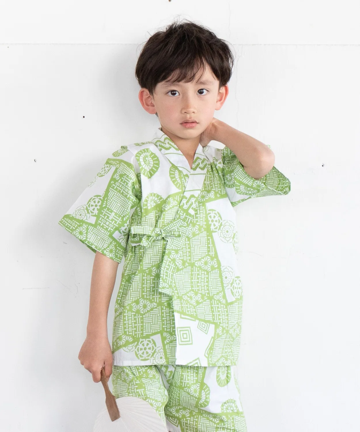 Детское кимоно-юката с принтом Yukata-kan Grace, Зеленый