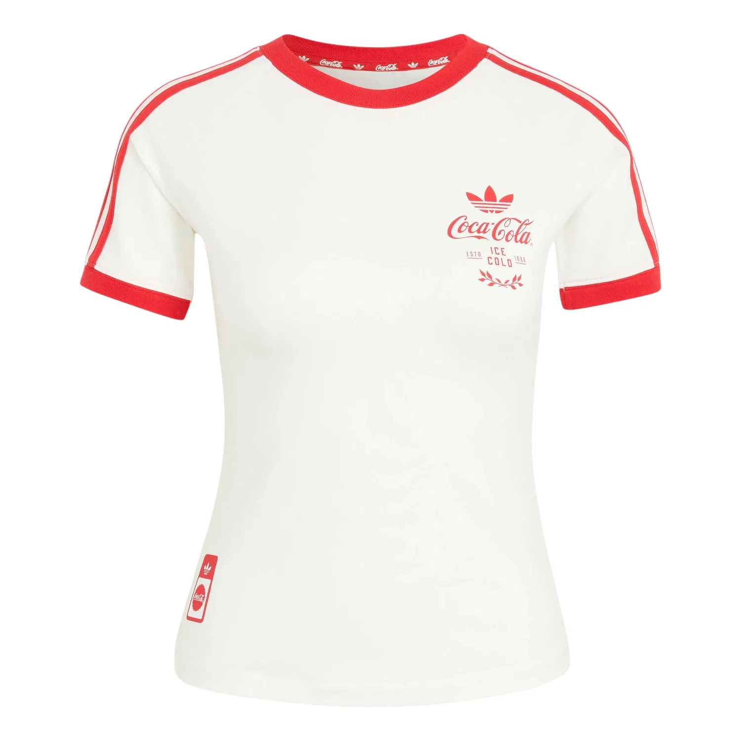 Женская футболка с принтом Adidas x Coca-Cola 3-Stripes Tee, белый