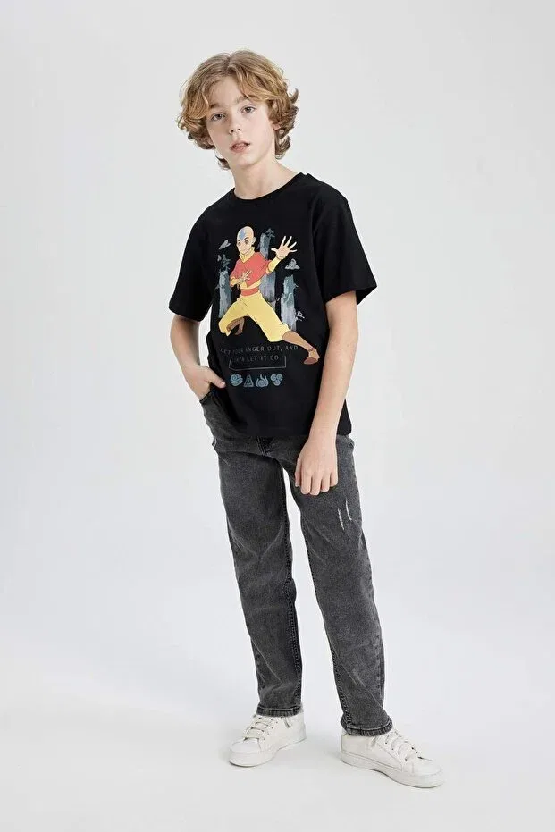 Детская футболка для мальчиков с принтом Boy'S avatar the last airbender crew neck short sleeve t-shirt c0381a824sm Defacto, Black Bk81 — фото 2