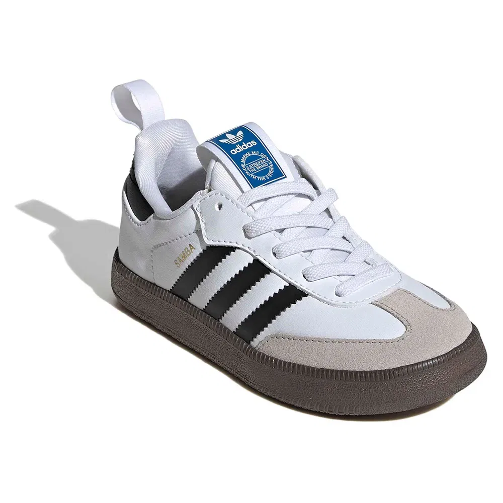 Детские кроссовки для девочек с эластичными шнурками Samba Quickon Adidas Originals, White — фото 2