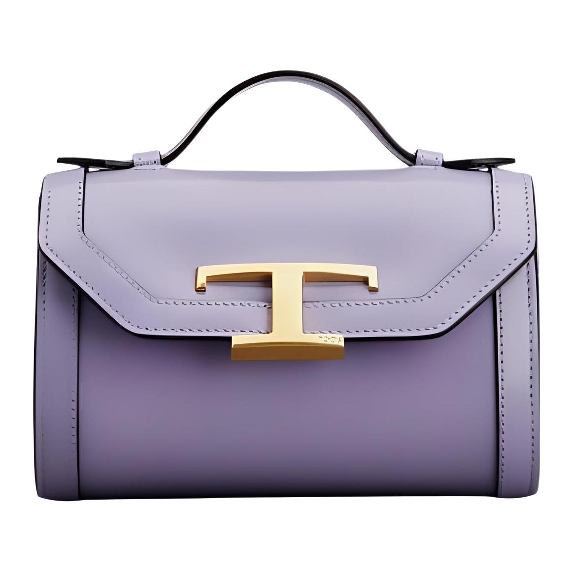 

TOD'S Кожаная наплечная сумка Timeless, кроссбоди, мини-клатч женский Purple