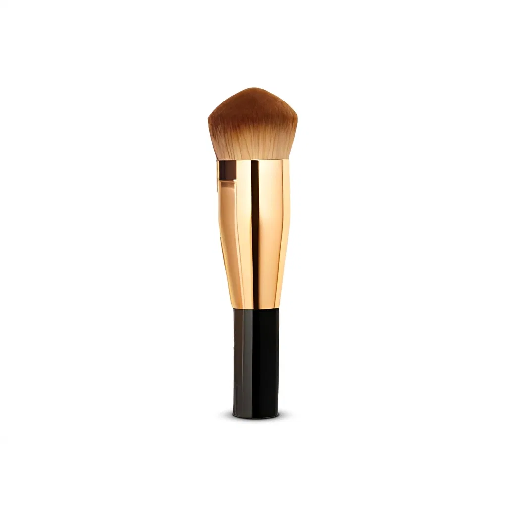 Женская кисть для макияжа с розовым основанием Celebrity Gold Brick Pink Foundation Brush, CHANEL, Pink