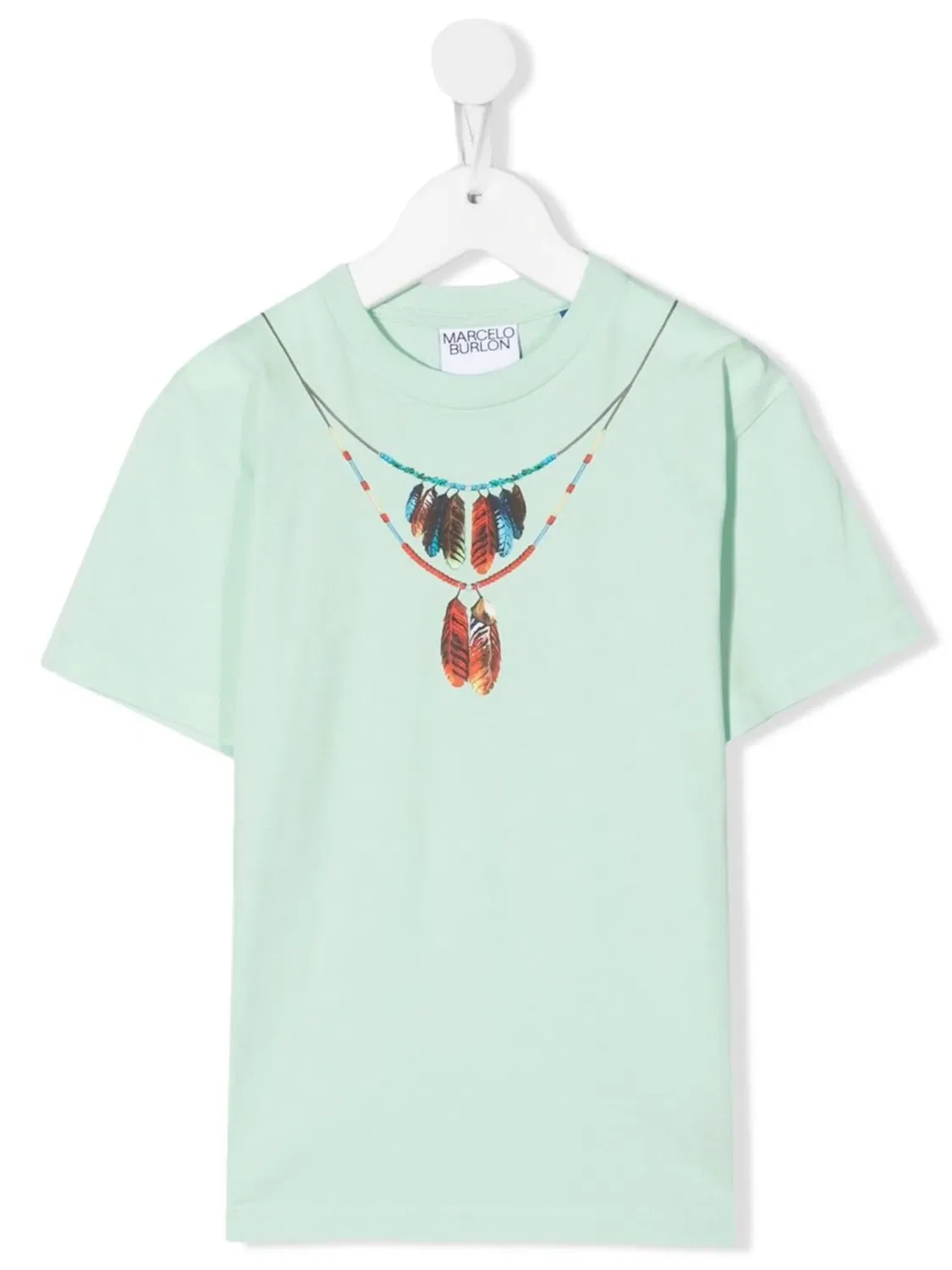 Хлопковая футболка с принтом 'Necklace' Marcelo Burlon County of Milan, зеленый