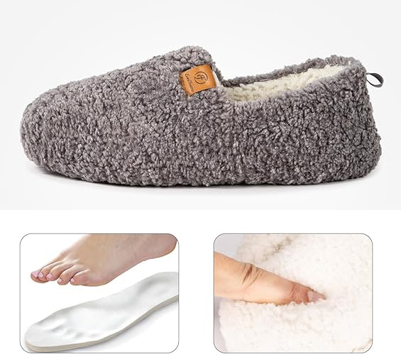 Тапочки EverFoams Soft Curly Full Slippers Memory Foam, серый — фото 2