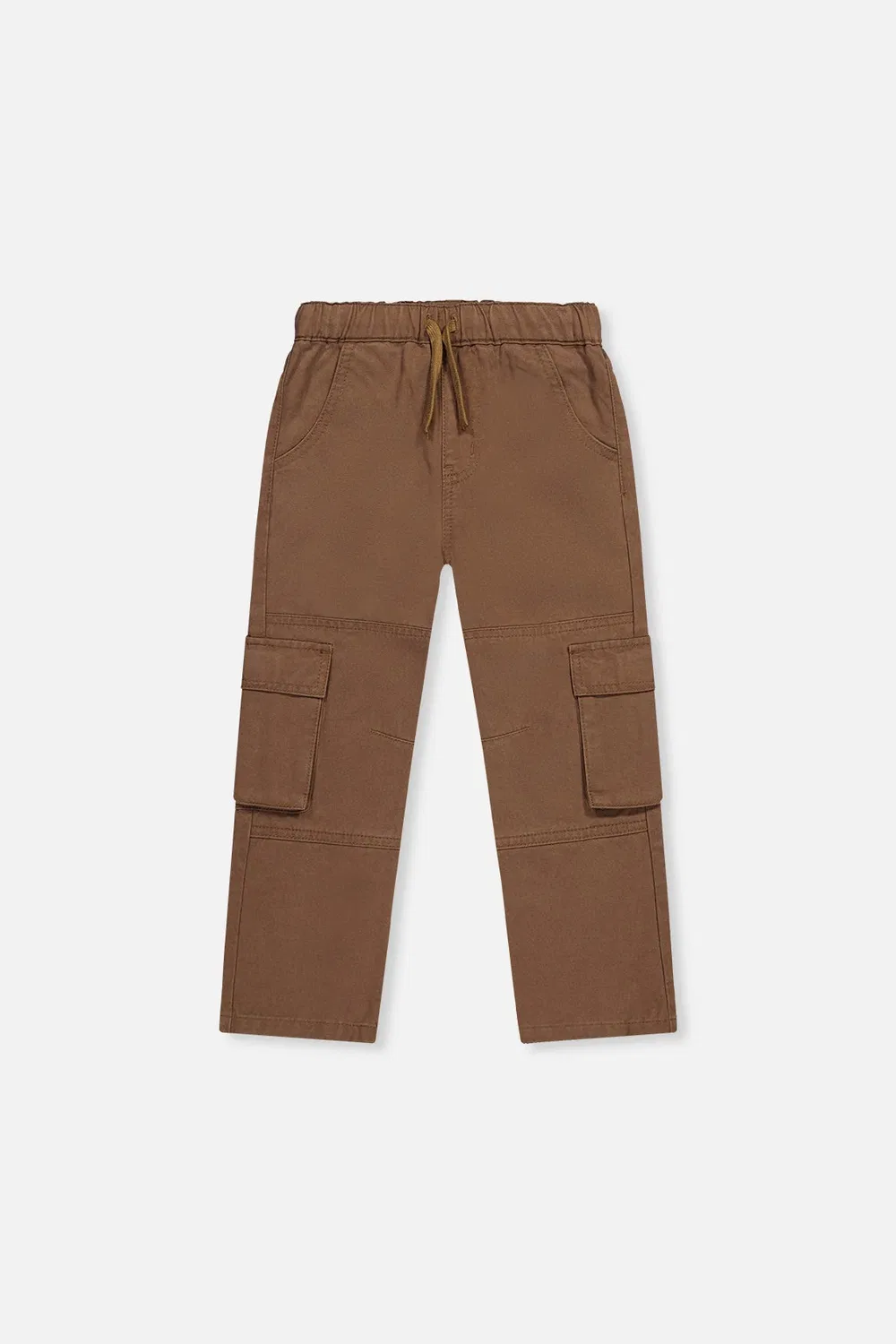 Детские брюки с карго-карманами на шнурке Boys Must-Haves Deux par Deux, Neutral Brown