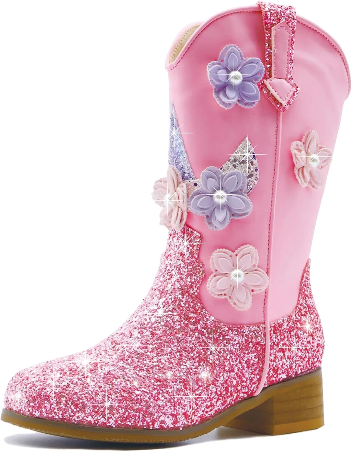 Детские сапоги для девочек с блестками Western Boots Fmiiour, Pink
