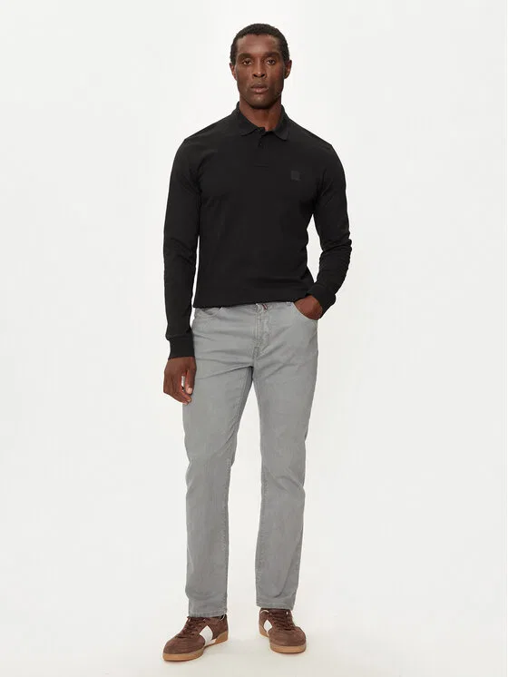 Поло slim fit Passerby Boss, черный — фото 2