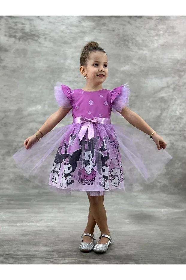 Детское платье из фатина с принтом Kuromi Birthday Dress Little Pumpkin, Lilac