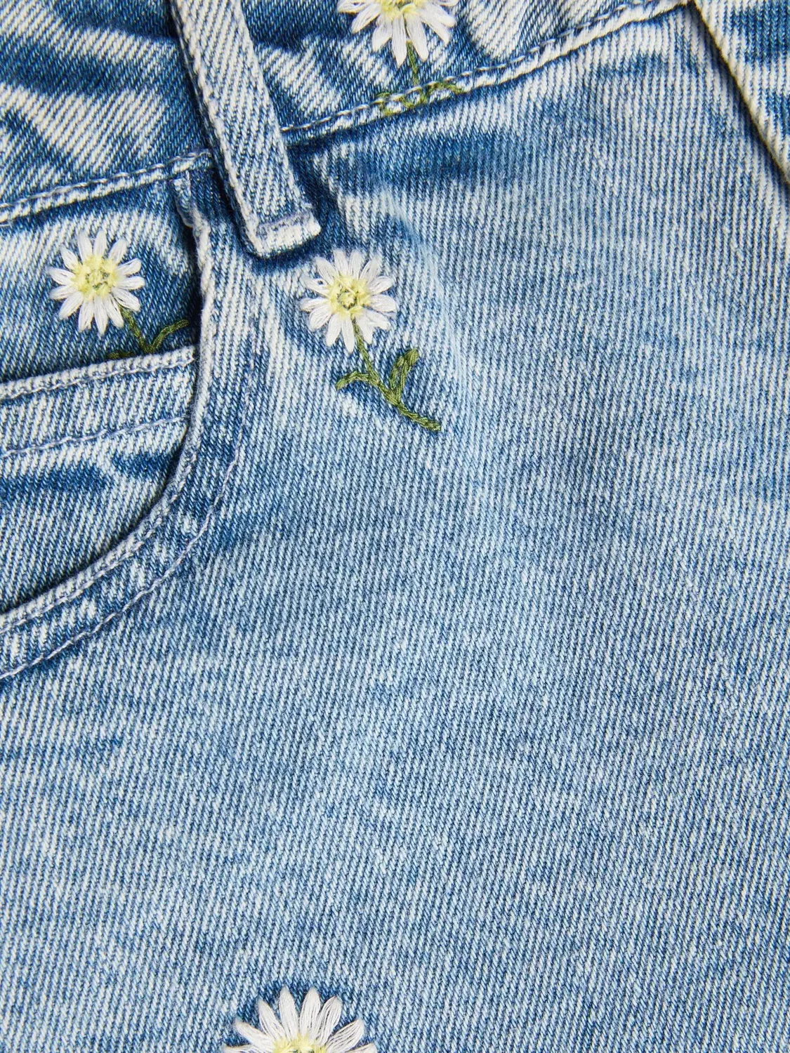 Джинсы бочонок с вышивкой Daisy Monsoon, синий — фото 4