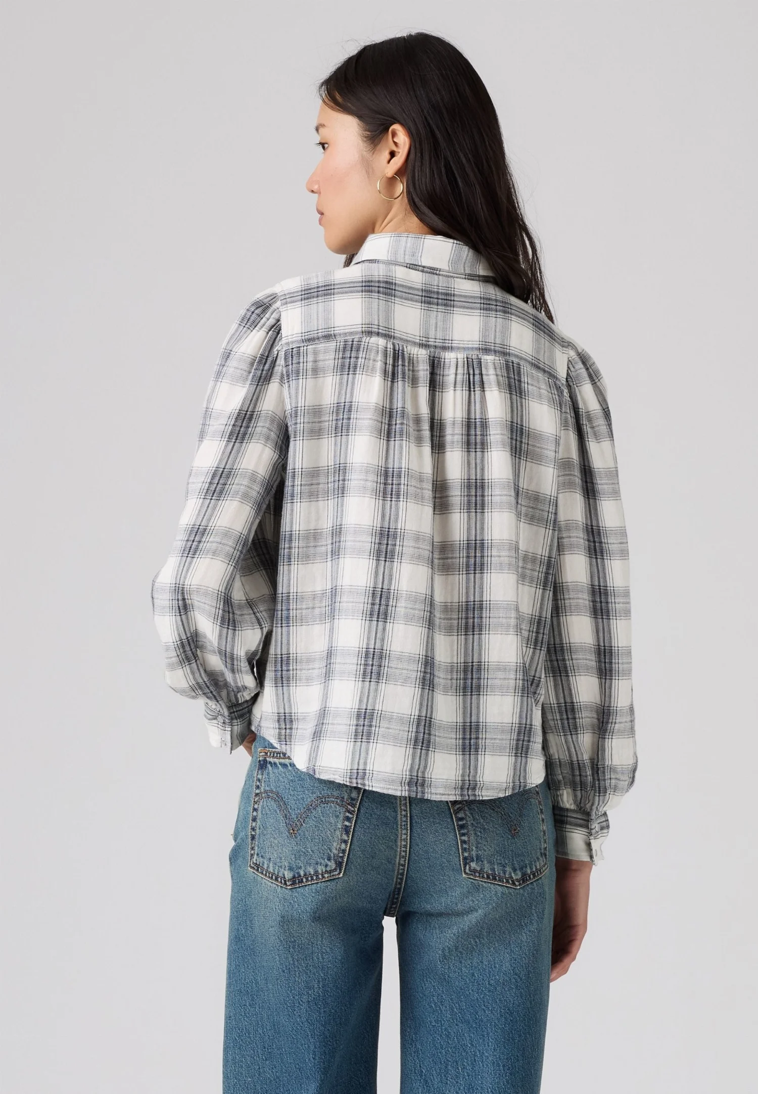 Женская рубашка в западном стиле Levi's Juna, темно-синий/бежевый — фото 4