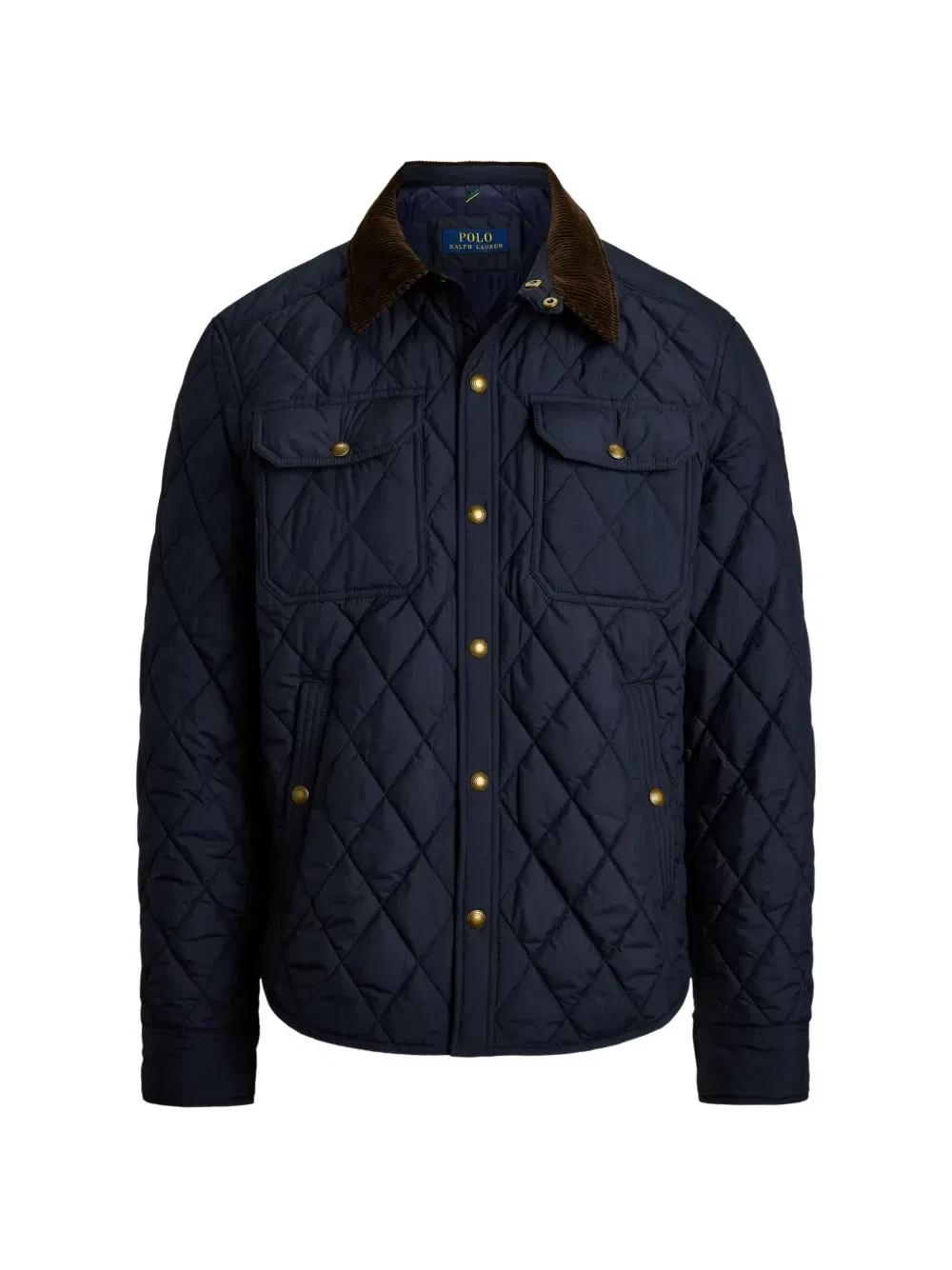 Стеганая куртка с вельветовым воротником Polo Ralph Lauren, синий