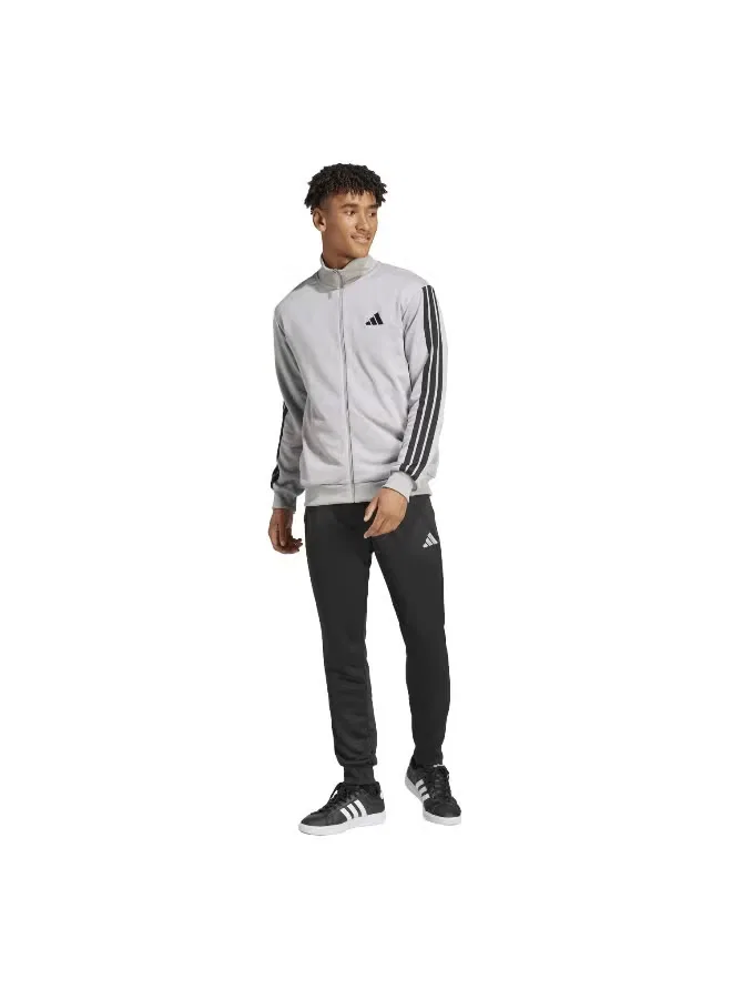 Костюм спортивный мужской с 3 полосками Adidas, серый — фото 4