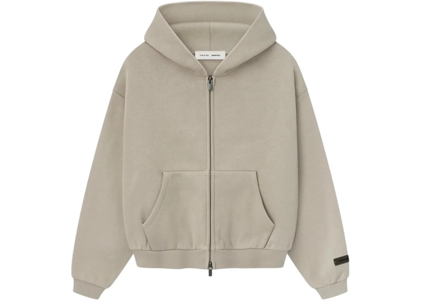 Детская худи с длинным рукавом Fear of God Essentials Kids Classic Fleece Zip-Up Hoodie, Timber