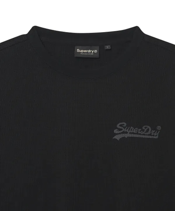 Футболка с длинным рукавом вафельная Superdry, черный — фото 4