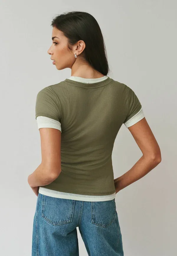 Футболка с коротким рукавом, хлопок, Basic t-shirt, Next, Green, зеленый — фото 2