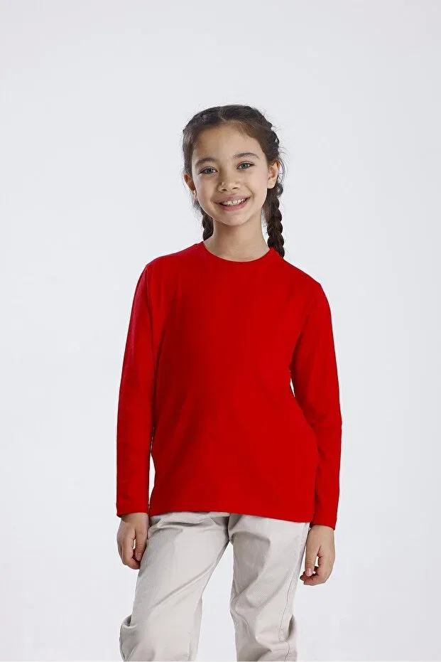 Детская футболка с длинным рукавом Basic Miababy, Red