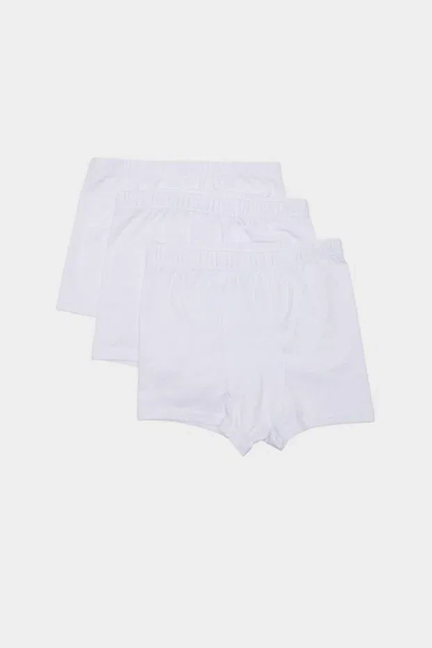 Детские боксеры для мальчиков хлопковые 3-Pack Defacto, White-Wt34