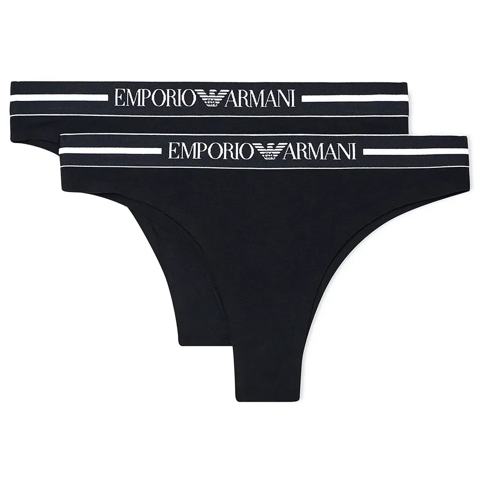 Трусы бразилианы 2 шт Emporio Armani, черный