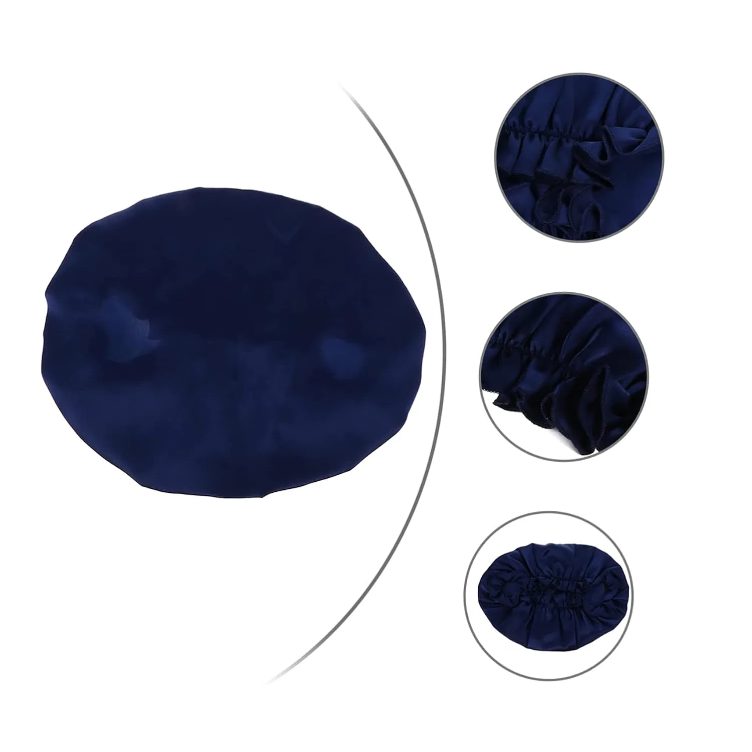 Шапочка для душа Mulberry Silk Sleep Cap, Healeved, набор 2 шт, темно-синий — фото 3