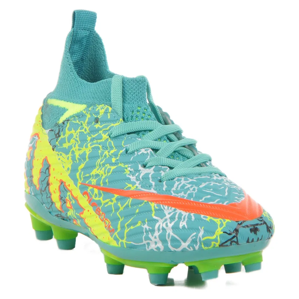 Детские футбольные бутсы с носком Air 565 F Turquoise Yellow Laliga