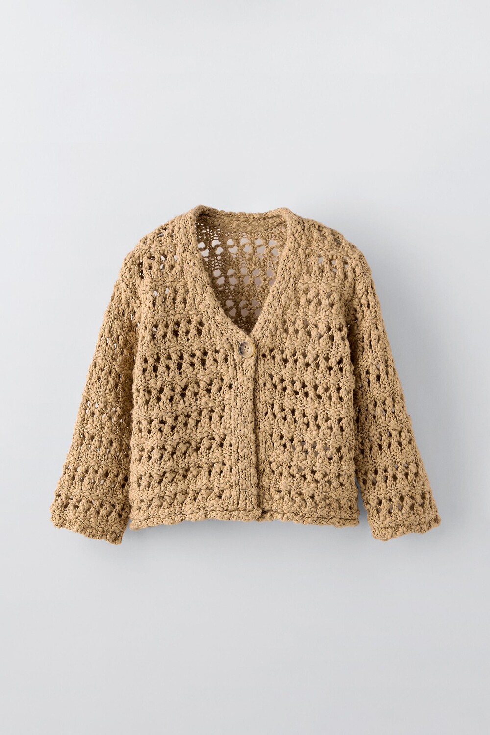 

Вязаный кардиган ZARA, цвет mustard