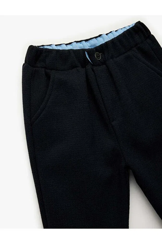 Детские спортивные штаны для мальчиков с карманами на пуговицах Koton, Navy Blue — фото 3