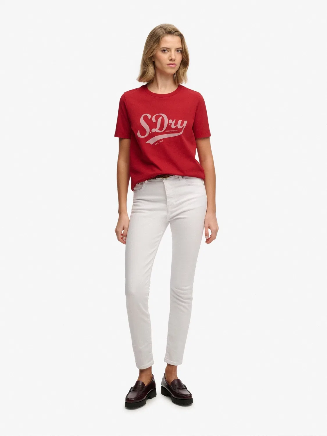 Футболка с принтом Varsity Script Superdry, красный — фото 3