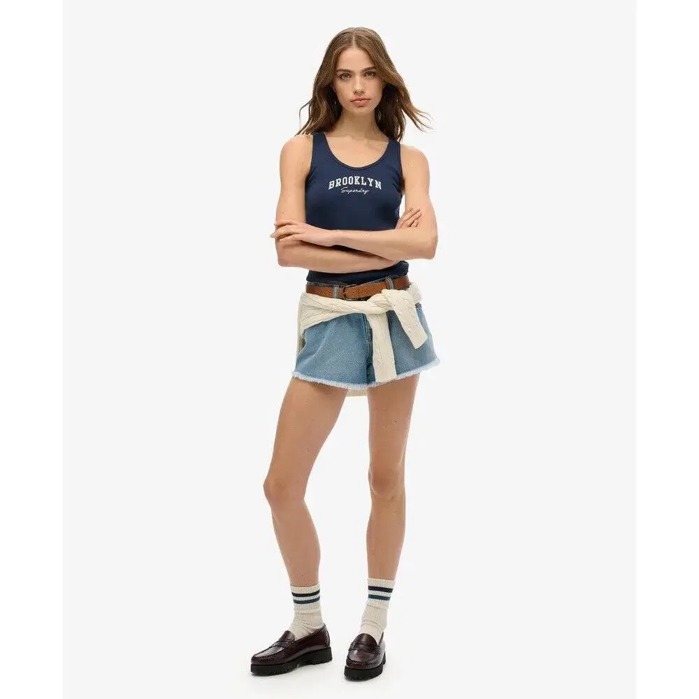 Женский топ без рукавов с принтом Athletic Essentials Superdry, Blau — фото 3