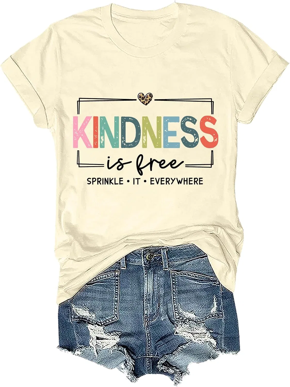 Мужская футболка с принтом Kindness is Free Sprinkle it Everywhere, Creamy Yellow