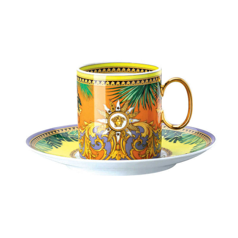 

Кофейная чашка Rosenthal Versace Jungle Animalier 0,23 л с кофейным блюдцем 16 см, 2 предм Rosenthal meets Versace, разноцветный/золотой