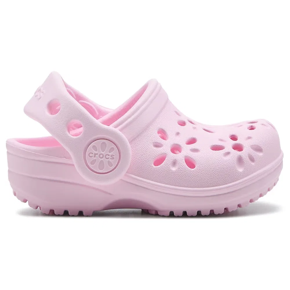 Классические детские сабо с цветочным рисунком для малышей Crocs, Pink Milk Flower — фото 2