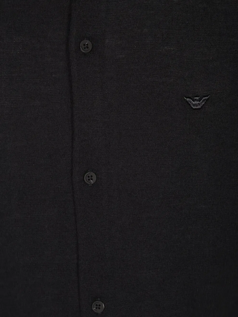 Рубашка на пуговицах с вышивкой логотипа EMPORIO ARMANI, черный — фото 3