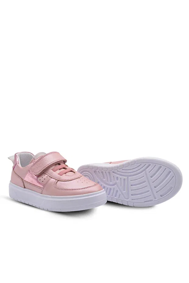 Детские туфли для девочек кожаные Rolly single velcro leather Kids A More, Pink — фото 3