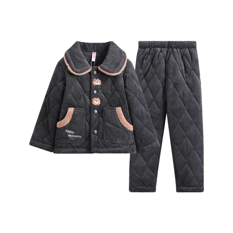 Детский комплект для отдыха с лацканом, утепленный, Carbon Gray, FENTENG