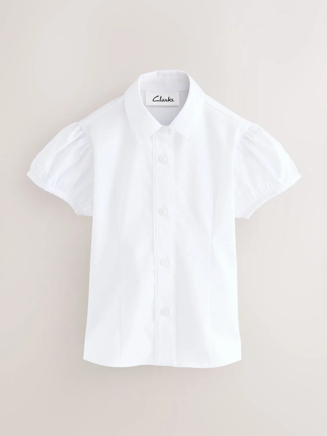 Комплект из 3 школьных рубашек с коротким рукавом, приталенные Clarks, белые — фото 2