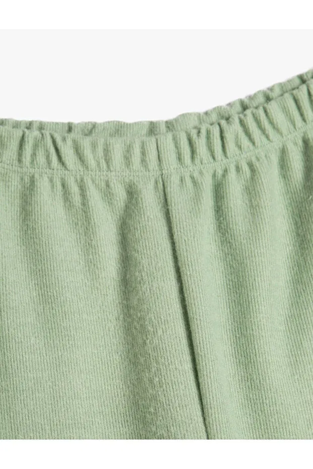 Детские леггинсы для девочек с эластичным поясом Koton, Green — фото 3