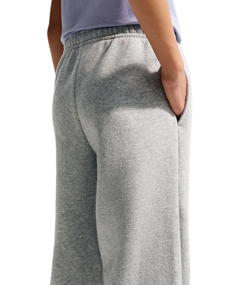 Штаны Nike Sportswear Studio Fleece Wide Leg Pants с открытым низом, Dark Gray Heather — фото 4