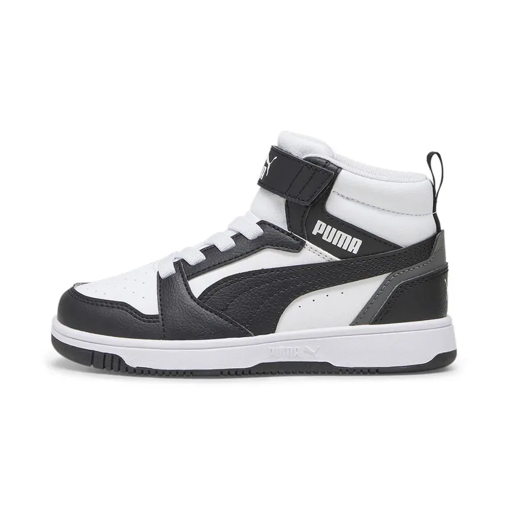 Детские кроссовки для девочек с синтетическим верхом Rebound V6 Mid AC+ Puma, Black — фото 4